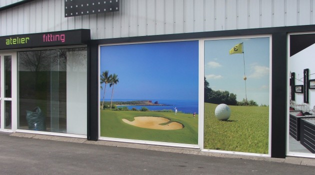 COMATEF - vitrophanie vitrine golf decoration
